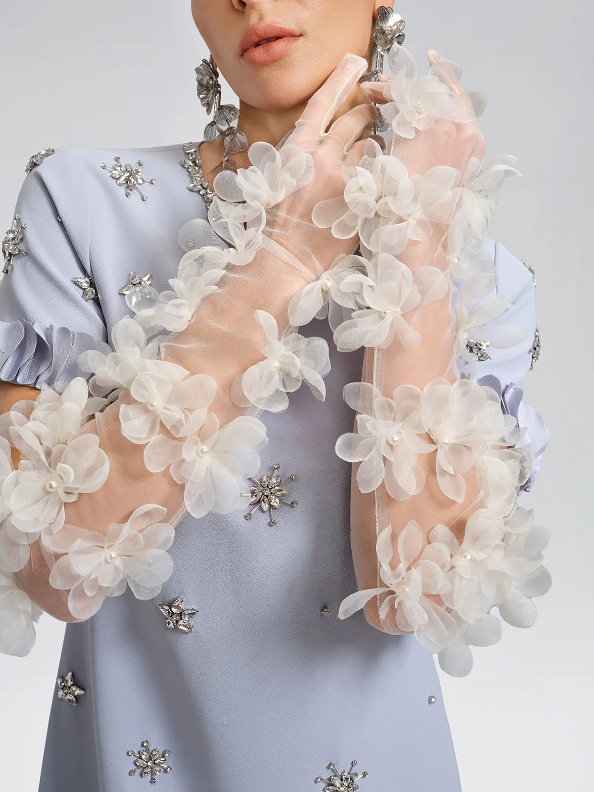 Sheer Floral Tulle Long Gloves sold by Rich Radi Q's