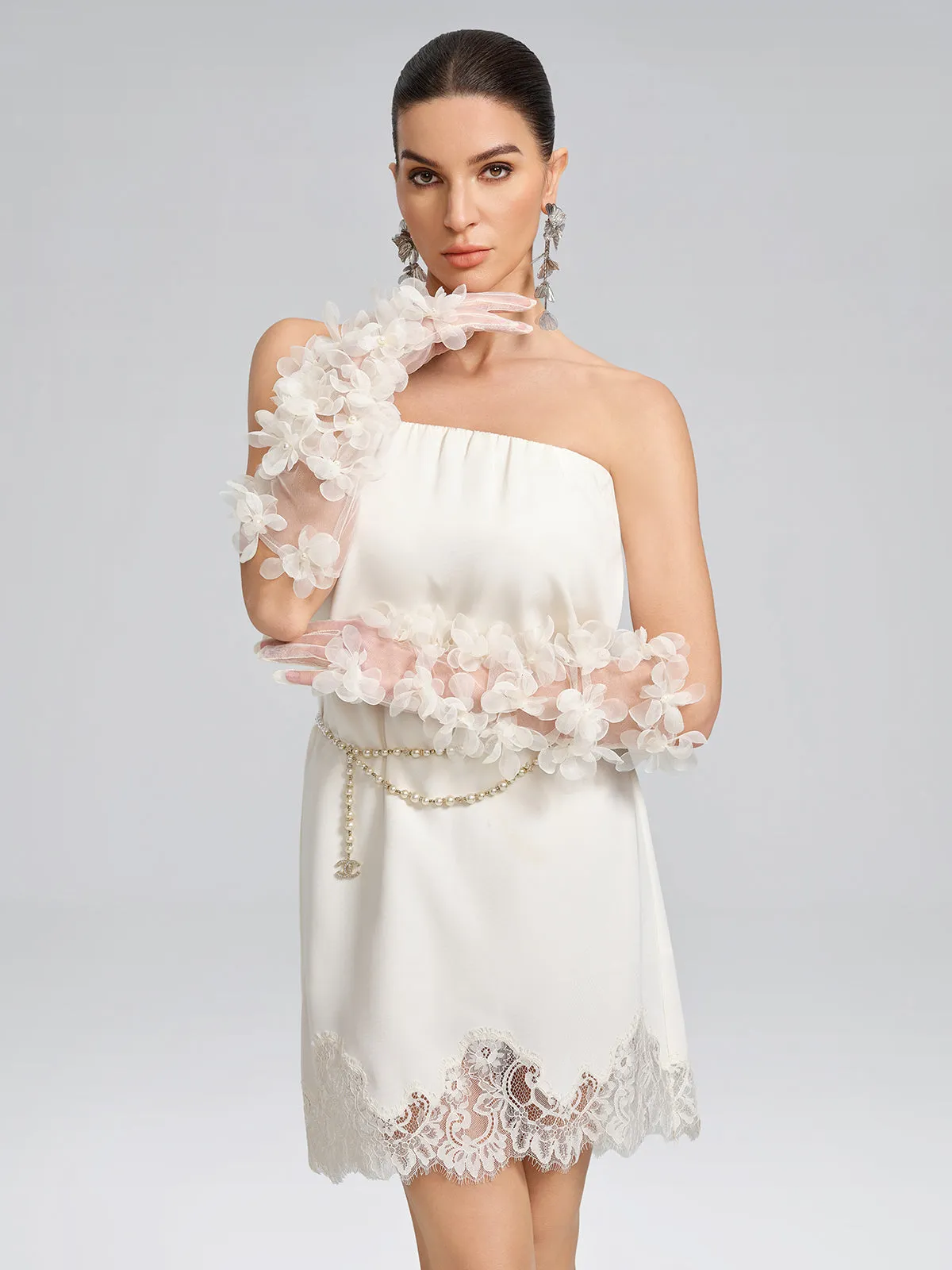 Sheer Floral Tulle Long Gloves sold by Rich Radi Q's product image thumbnail 5