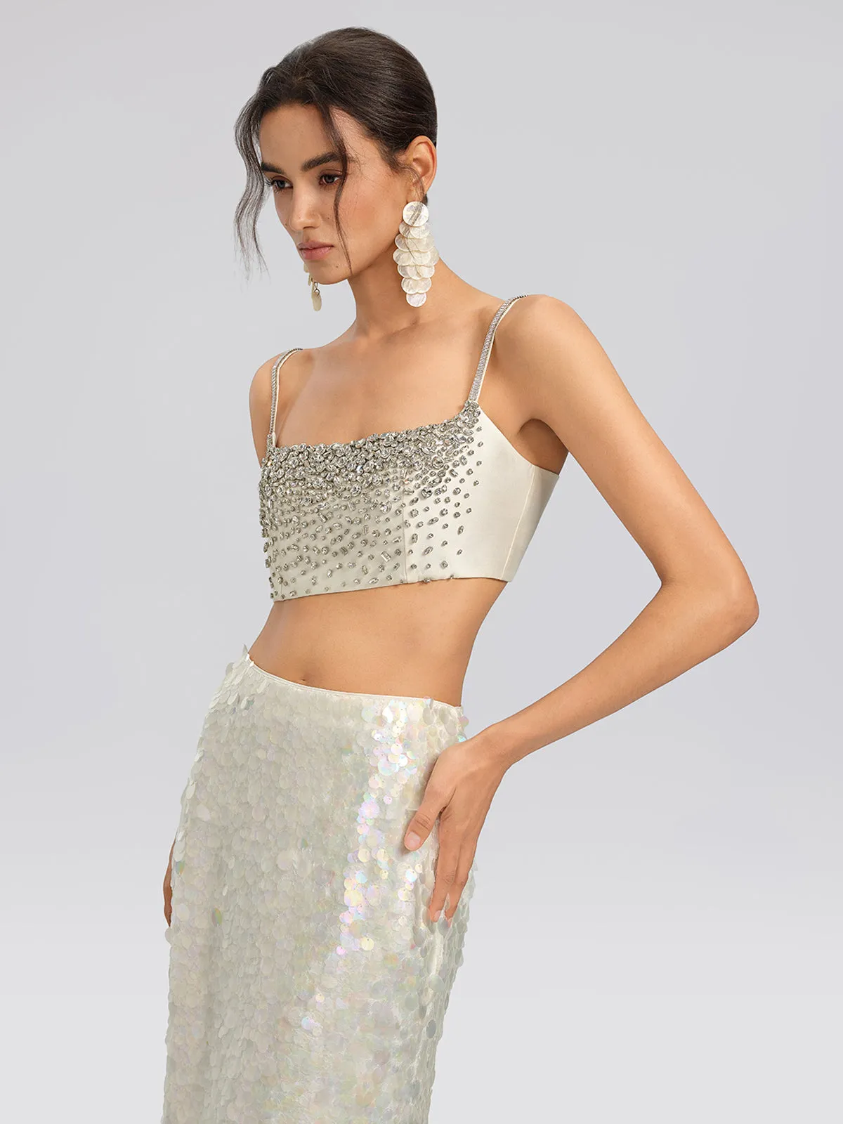 Hand-Beaded Rhinestone Bustier Top sold by Rich Radi Q's product image thumbnail 5