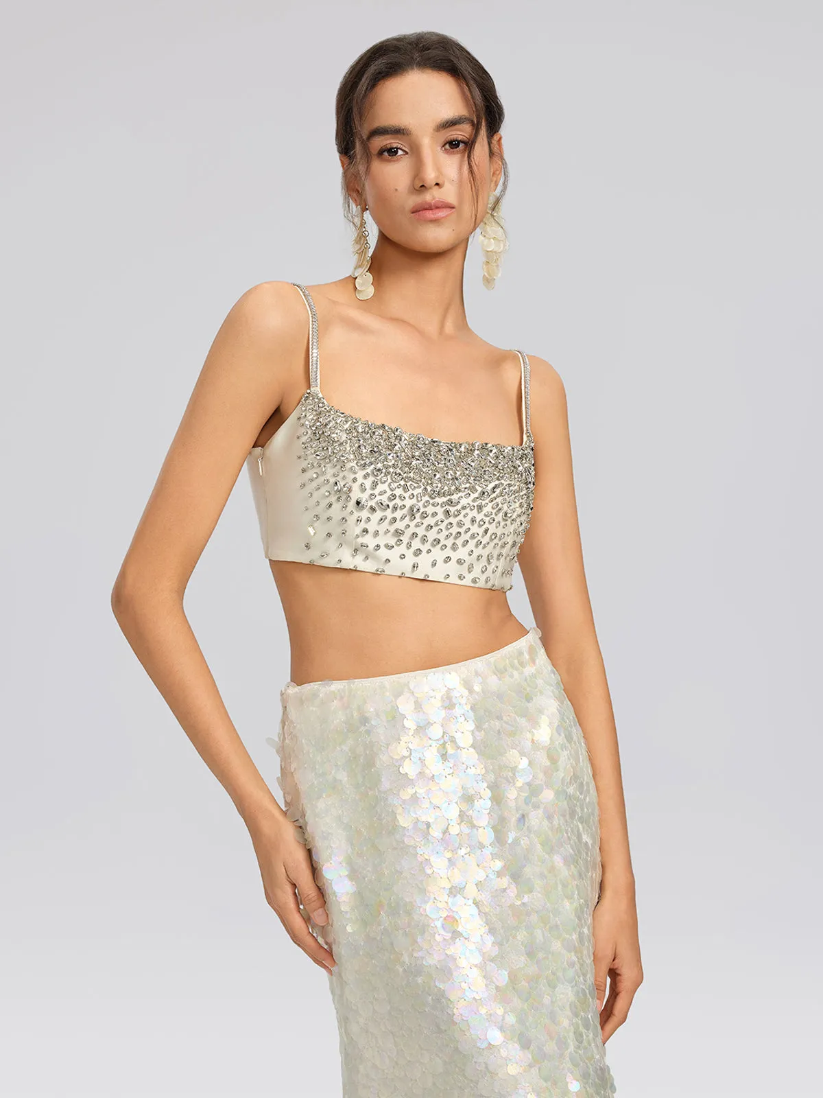 Hand-Beaded Rhinestone Bustier Top sold by Rich Radi Q's product image thumbnail 4