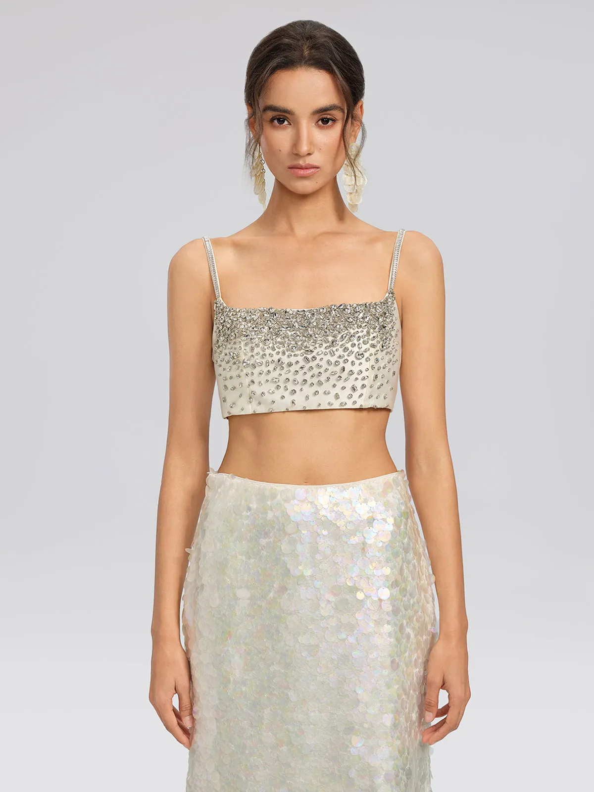 Hand-Beaded Rhinestone Bustier Top sold by Rich Radi Q's