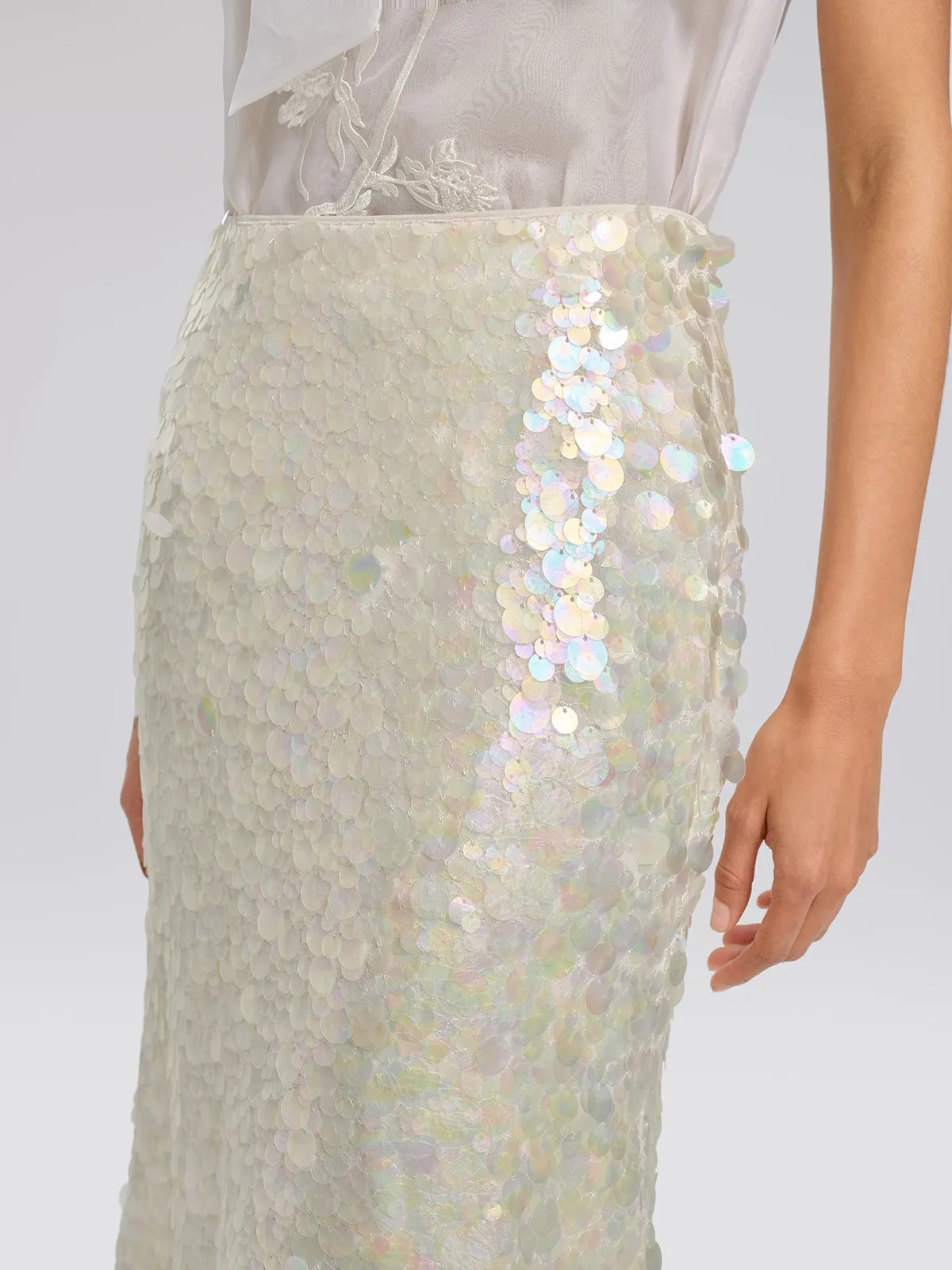 Iridescent Sequin Lace Trim Skirt sold by Rich Radi Q's product image thumbnail 2