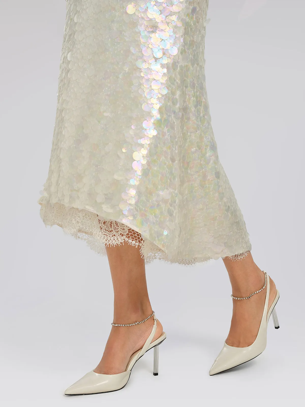 Iridescent Sequin Lace Trim Skirt sold by Rich Radi Q's product image thumbnail 3