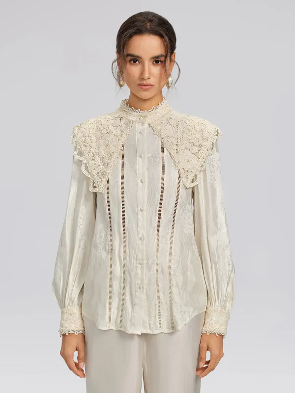 Silk-Linen Jacquard Multi-Wear Blouse sold by Rich Radi Q's