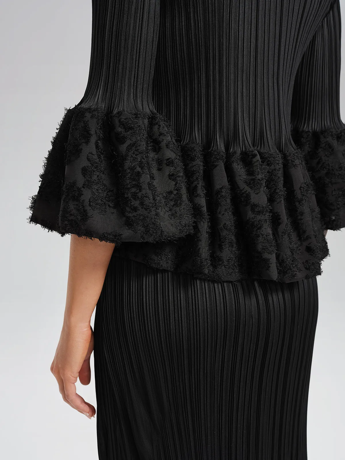 Pleated Bell-Sleeve Stretch Set sold by Rich Radi Q's product image thumbnail 4
