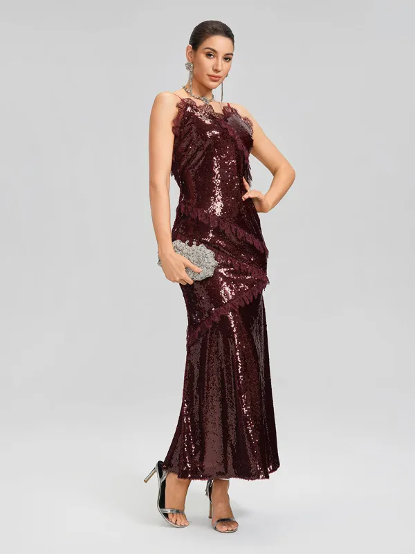 Sequin Lace-Trim Slip Dress sold by Rich Radi Q's