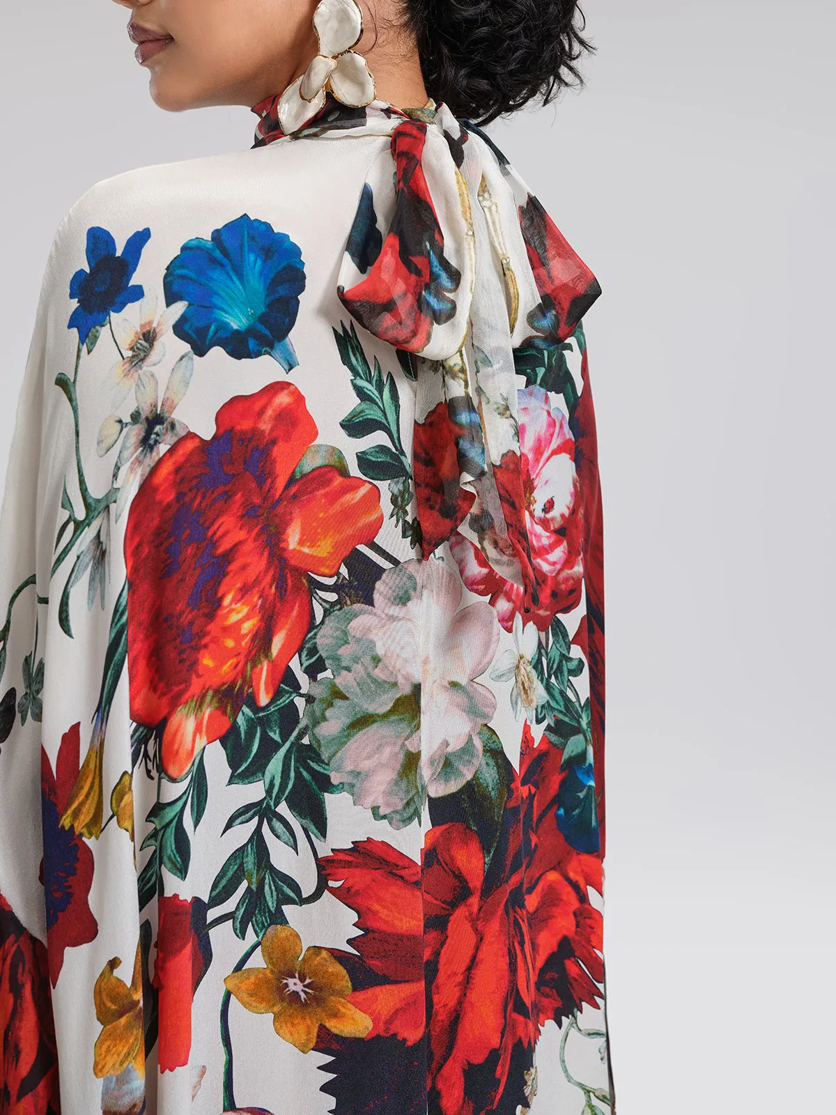 100% Silk Batwing-Sleeve Printed Dress sold by Rich Radi Q's product image thumbnail 5