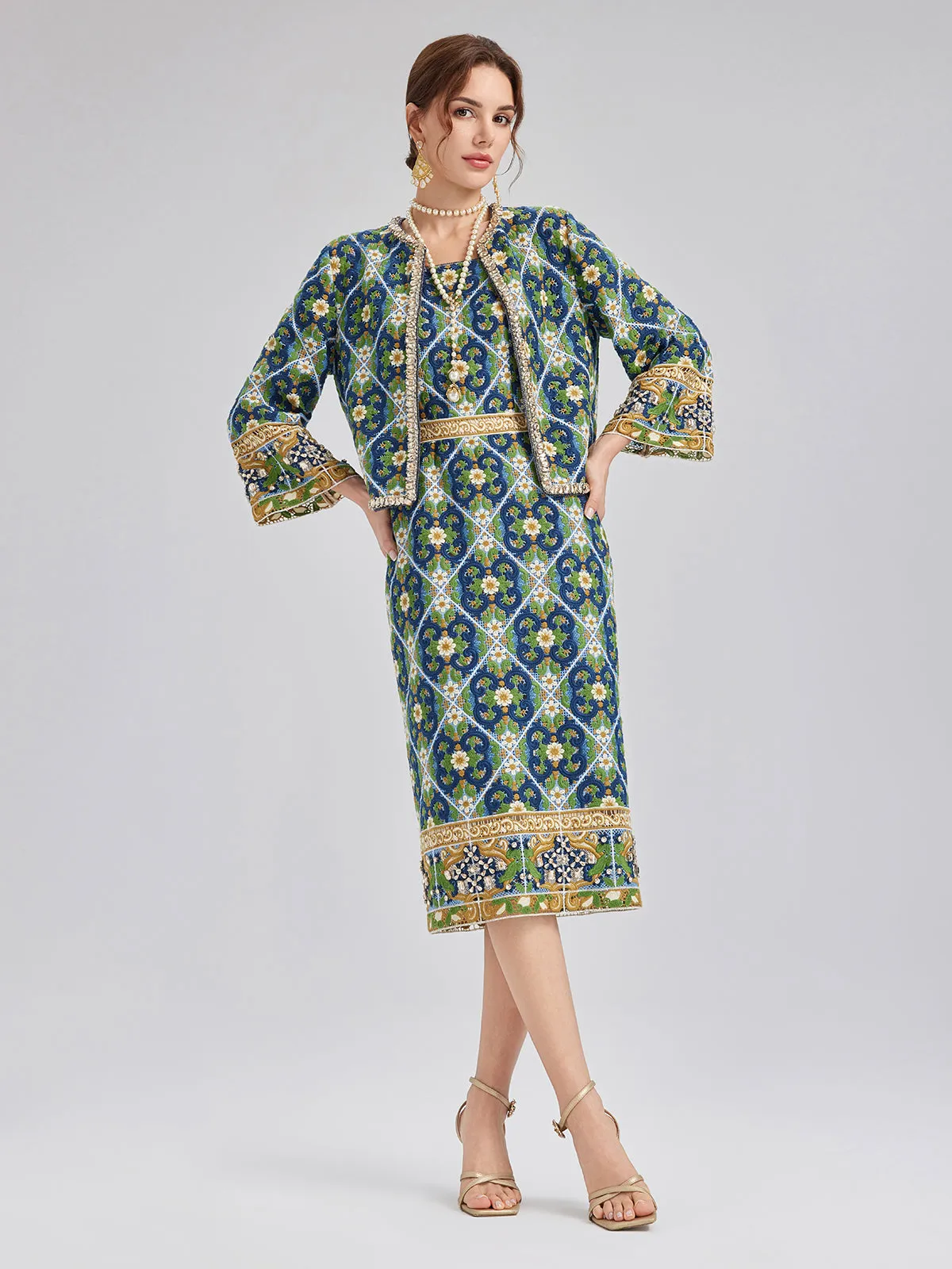 Crystal-Trim Guipure Lace Jacket sold by Rich Radi Q's product image thumbnail 4