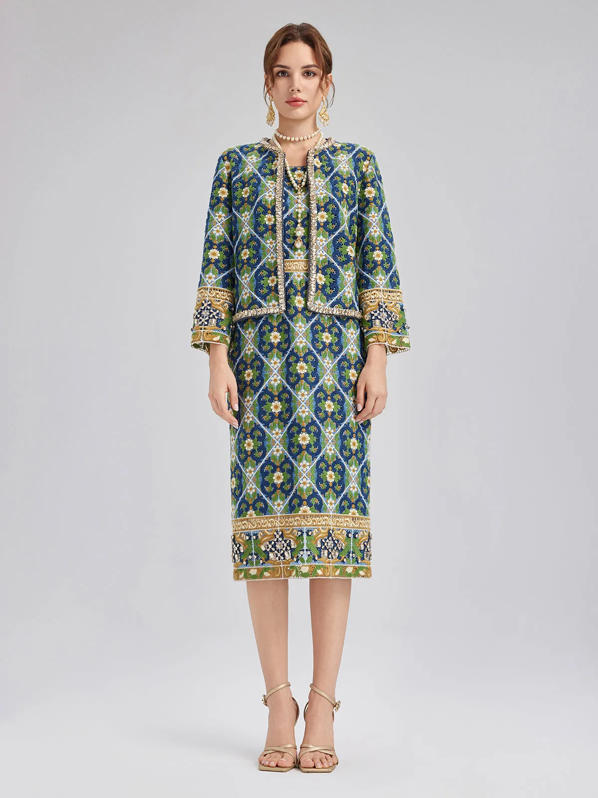 Crystal-Trim Guipure Lace Jacket sold by Rich Radi Q's product image thumbnail 3