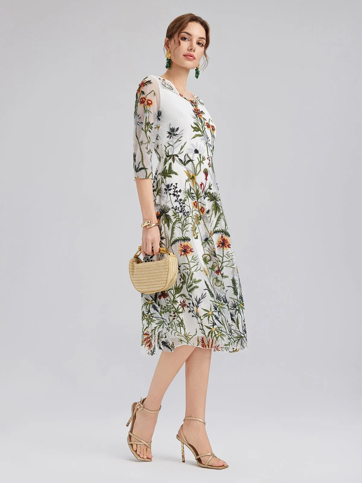 Hand-Beaded Floral Embroidered Dress sold by Rich Radi Q's product image thumbnail 4