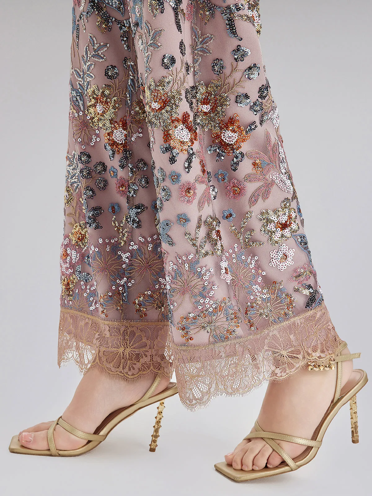 Multicolor Sequin Embroidered Trousers sold by Rich Radi Q's product image thumbnail 3