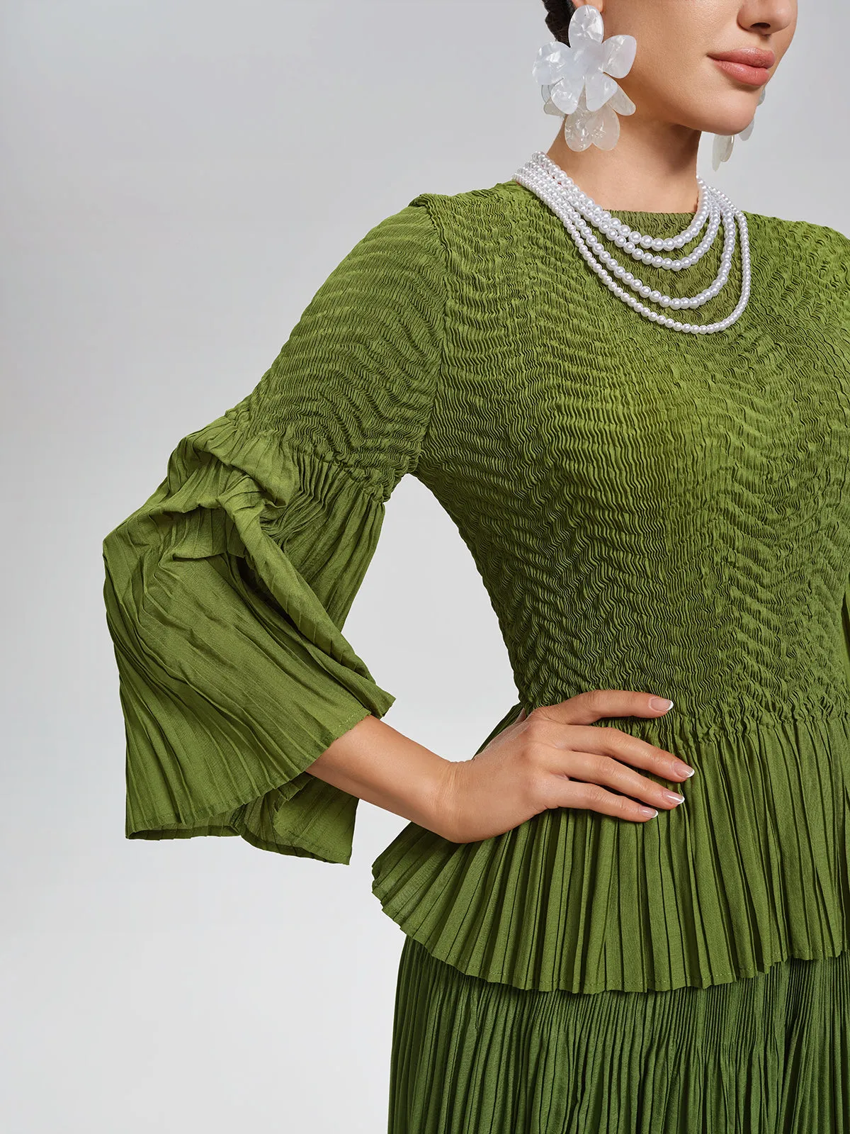 Pleated Fuzzy-Trim Mermaid Stretch Set sold by Rich Radi Q's product image thumbnail 5