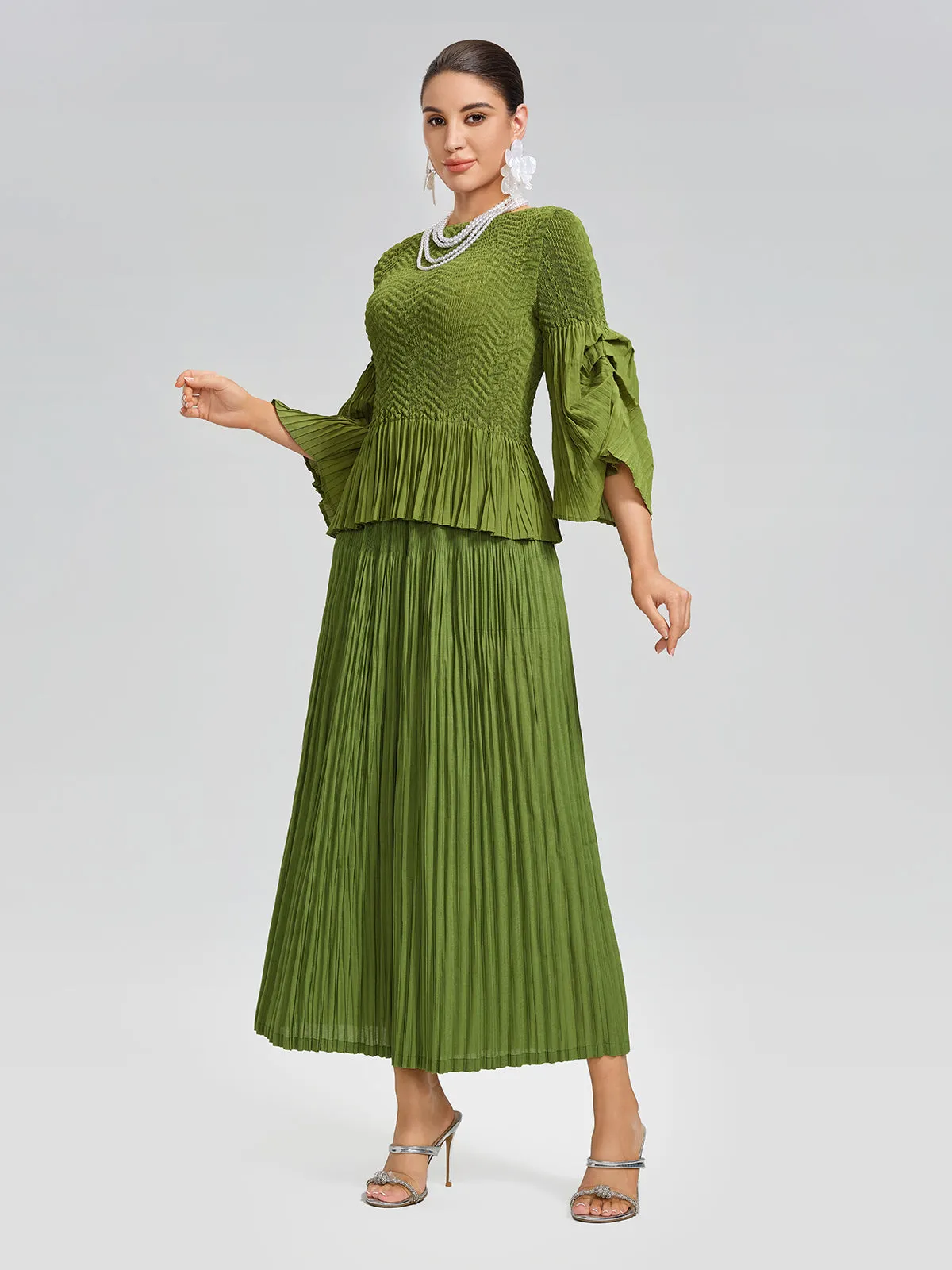 Pleated Fuzzy-Trim Mermaid Stretch Set sold by Rich Radi Q's product image thumbnail 2