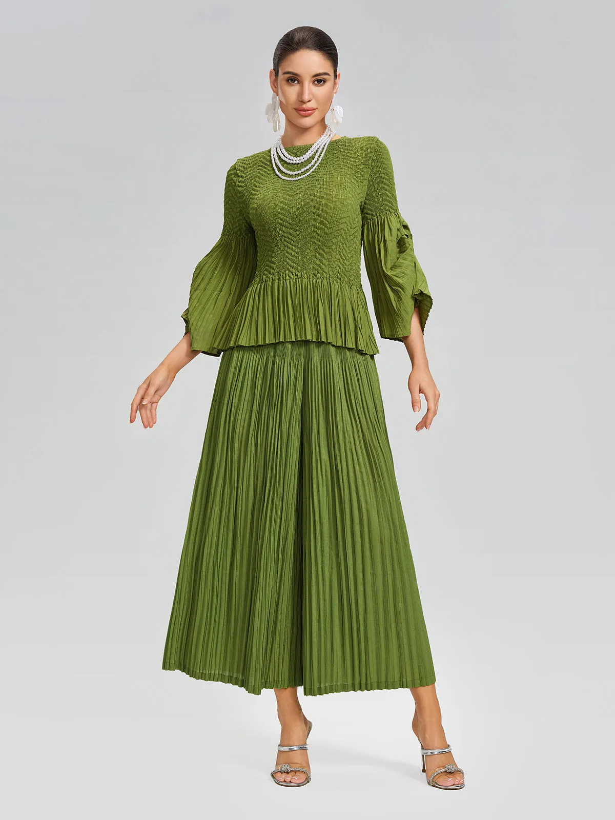 Pleated Fuzzy-Trim Mermaid Stretch Set sold by Rich Radi Q's