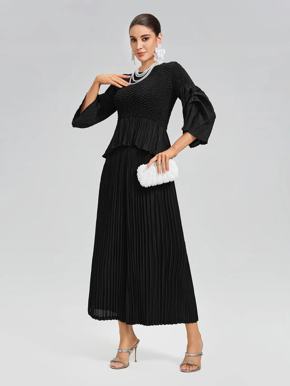Pleated Fuzzy-Trim Mermaid Stretch Set sold by Rich Radi Q's product image thumbnail 3