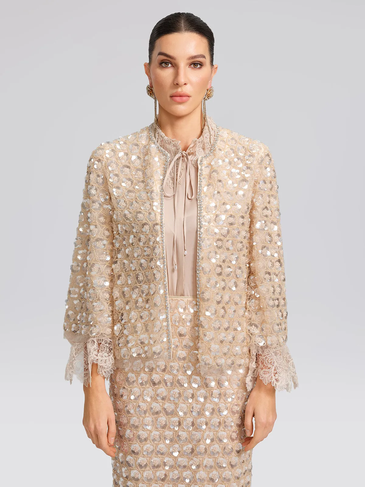 Art Floral Sequin Hand-Beaded Cardigan sold by Rich Radi Q's product image thumbnail 2