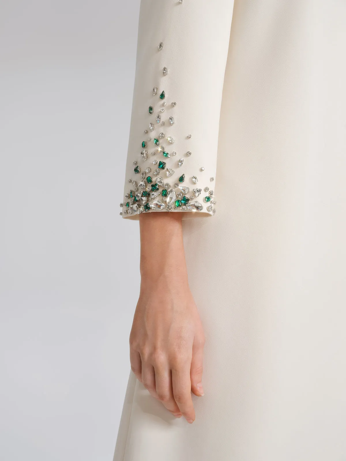 Hand-Beaded Crystal Padded-Shoulder H-Line Dress sold by Rich Radi Q's product image thumbnail 3