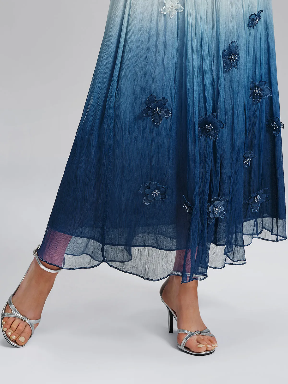 Eco Gradient-Dyed Floral-Embellished Skirt sold by Rich Radi Q's product image thumbnail 4