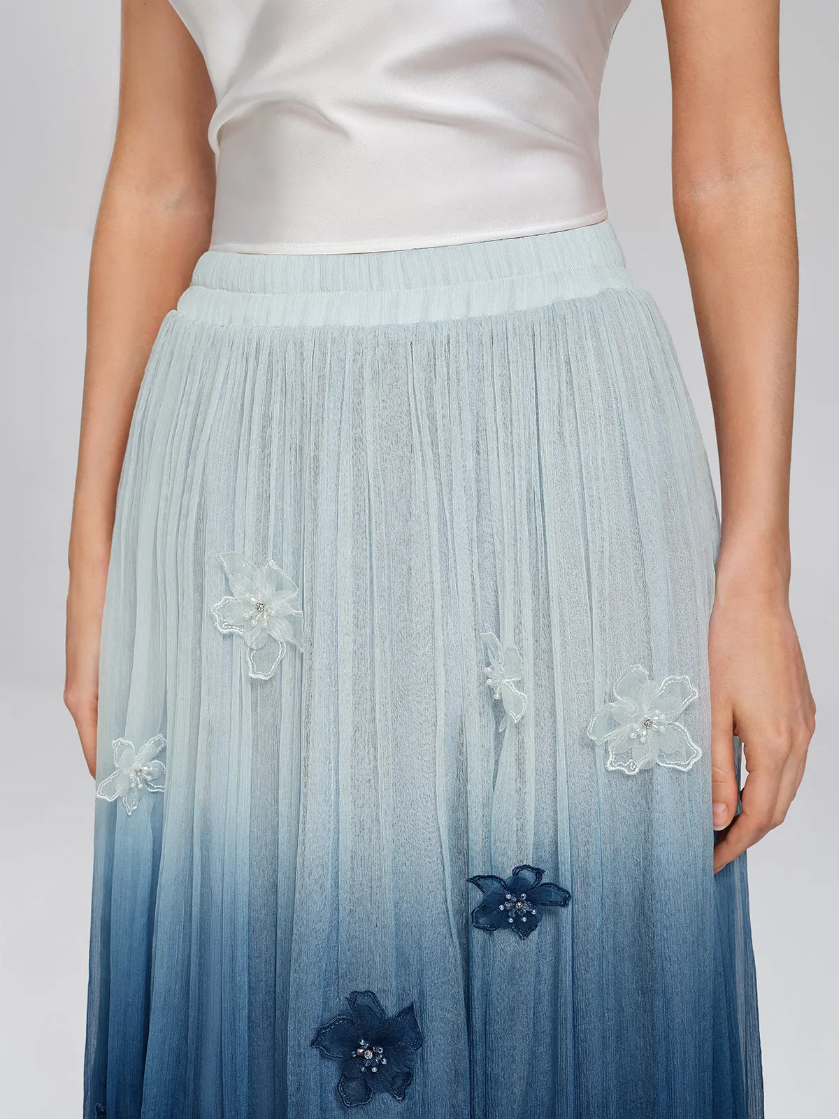 Eco Gradient-Dyed Floral-Embellished Skirt sold by Rich Radi Q's product image thumbnail 3