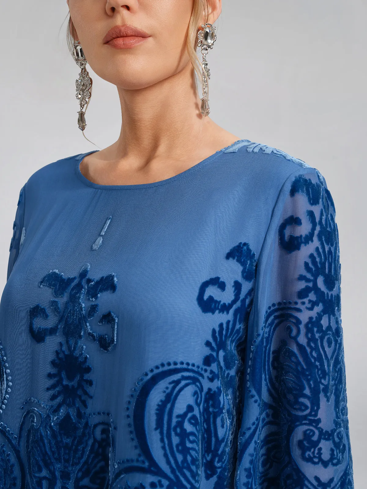 Silk Velvet Burnout Fringe Beaded Top sold by Rich Radi Q's product image thumbnail 2