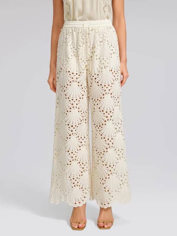 100% Cotton Burnout Pearl Elasticated Waist Trousers made by Rich Radi Q's