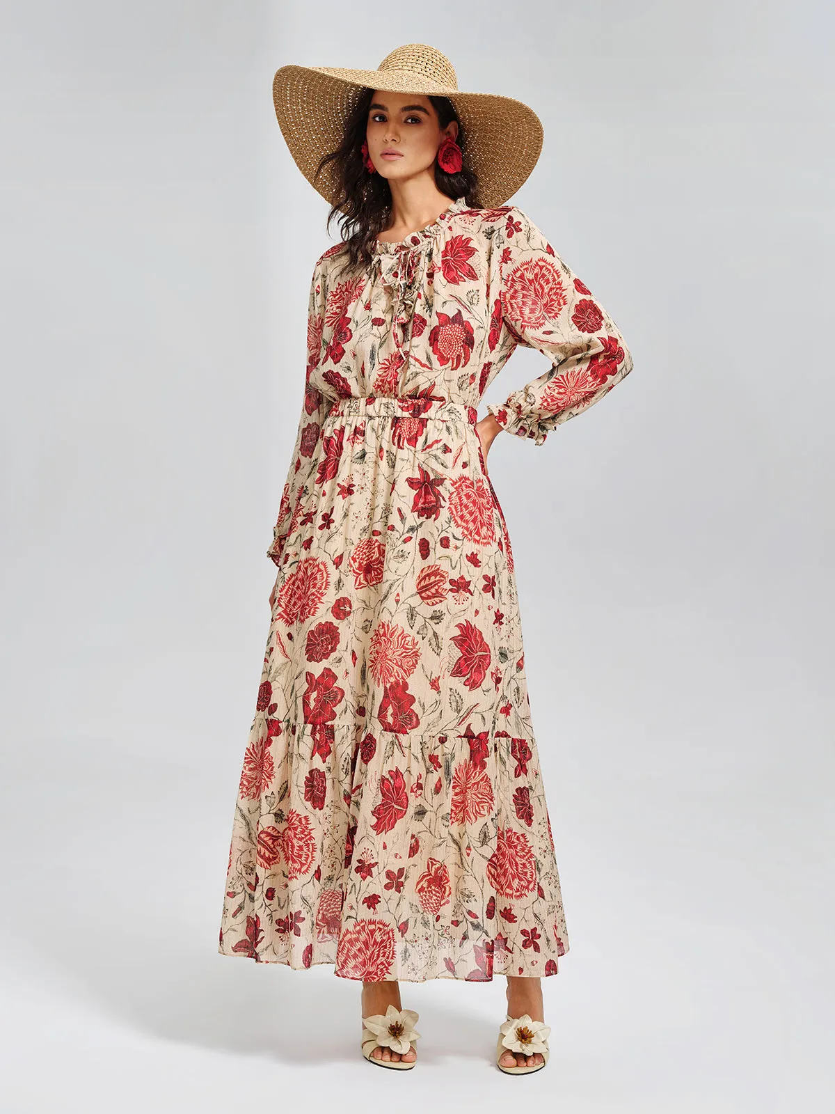 Silk Metallic-Stripe Vine Pattern Blouse sold by Rich Radi Q's product image thumbnail 3