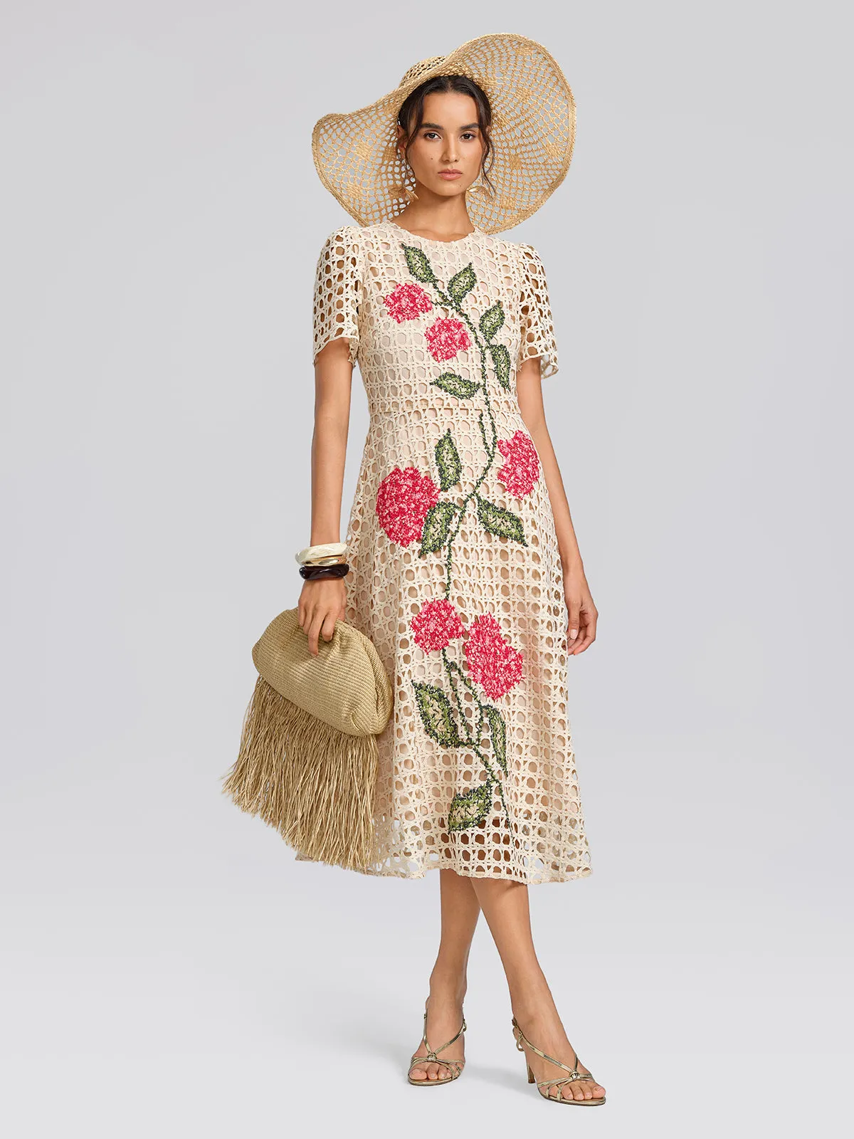 Embroidered Cutout A Line Dress sold by Rich Radi Q's