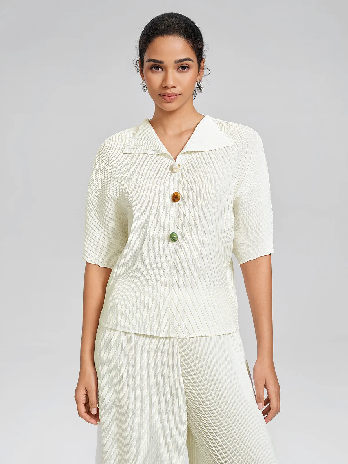 Diagonal Pleated Two-Piece Set sold by Rich Radi Q's product image thumbnail 4