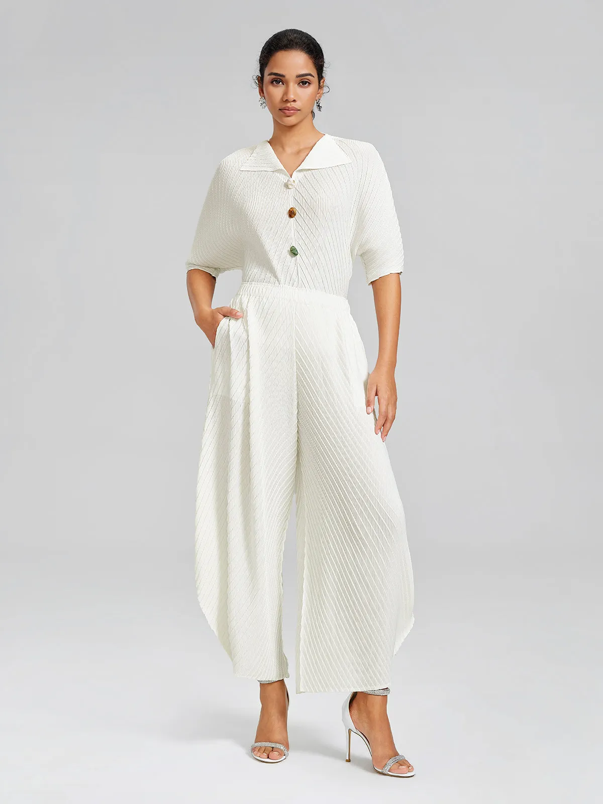 Diagonal Pleated Two-Piece Set sold by Rich Radi Q's product image thumbnail 2