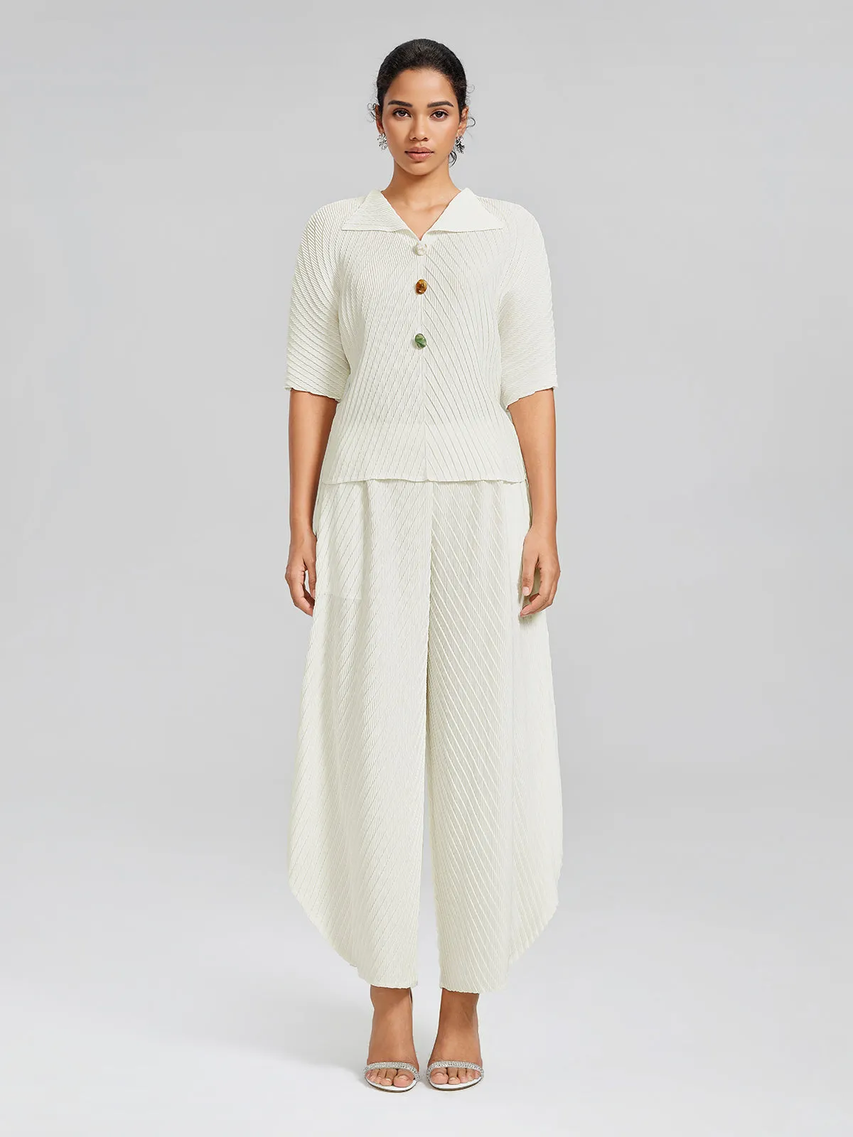 Diagonal Pleated Two-Piece Set sold by Rich Radi Q's product image thumbnail 3