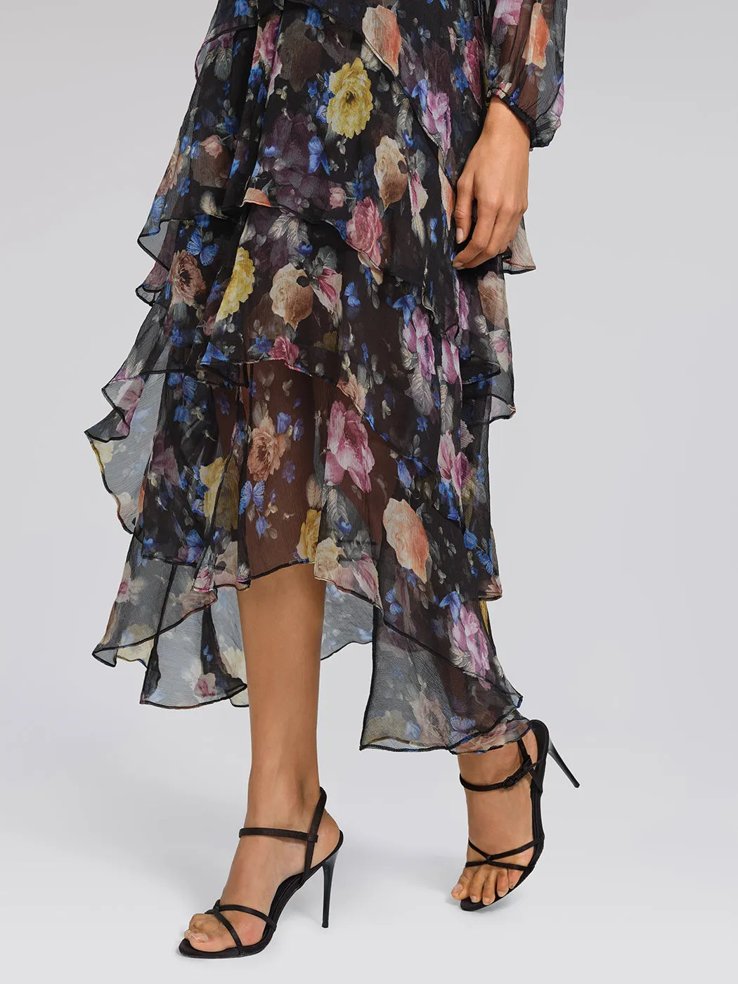 Printed Silk Elastic-Waist Tiered Dress sold by Rich Radi Q's product image thumbnail 3