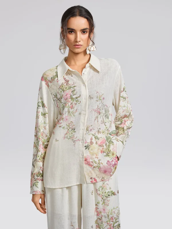 Cotton Linen Printed Breathable Shirt made by Rich Radi Q's