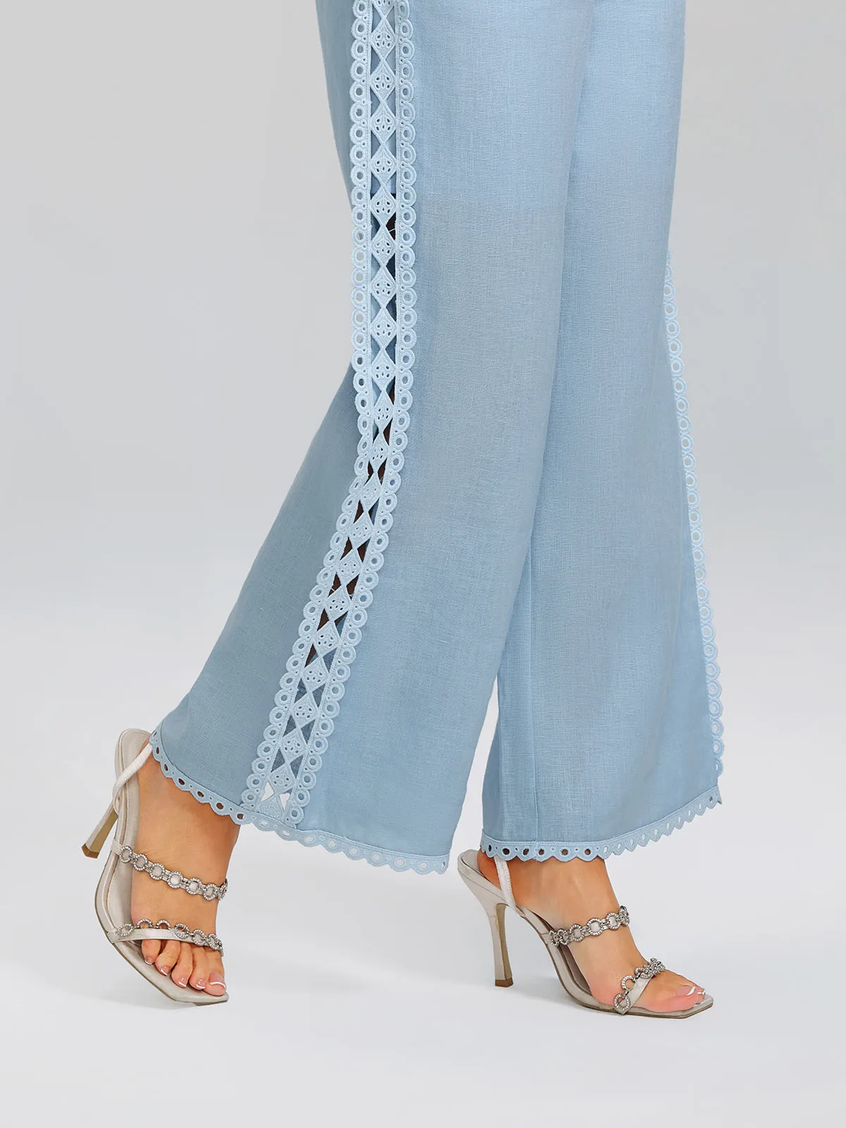 Linen Elastic Waistband Straight-Leg Pants sold by Rich Radi Q's product image thumbnail 3
