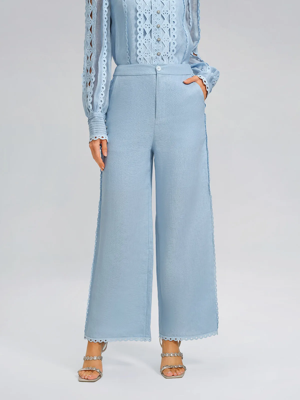 Linen Elastic Waistband Straight-Leg Pants sold by Rich Radi Q's product image thumbnail 4
