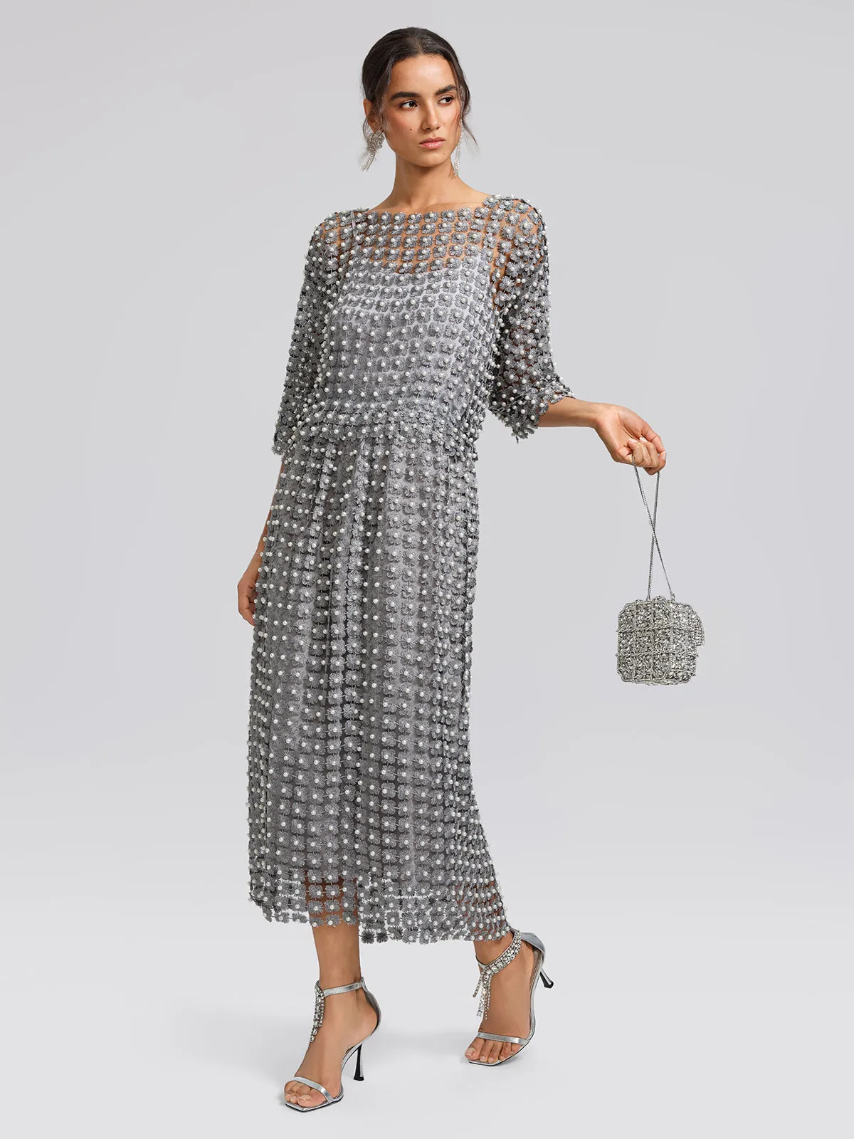 Floral Pearl-Embellished Round-Neck Top sold by Rich Radi Q's product image thumbnail 4