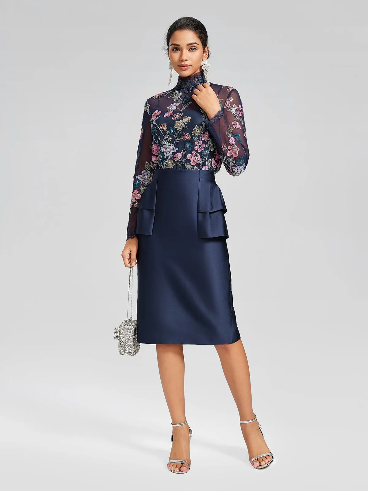 Beaded Floral Embroidery Lace-Panel Blouse (Camisole Included) sold by Rich Radi Q's product image thumbnail 4
