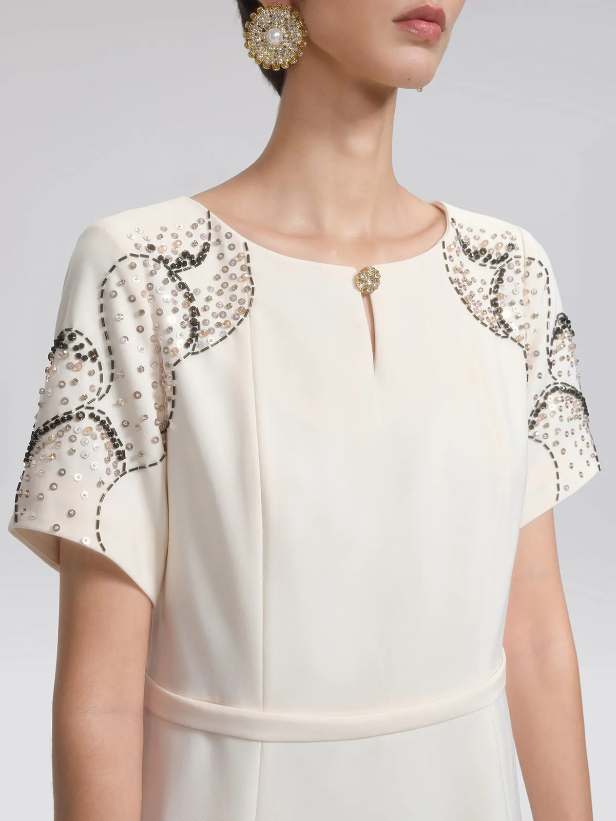 Hand-Beaded Sequin Waist-Cinching Dress sold by Rich Radi Q's product image thumbnail 2