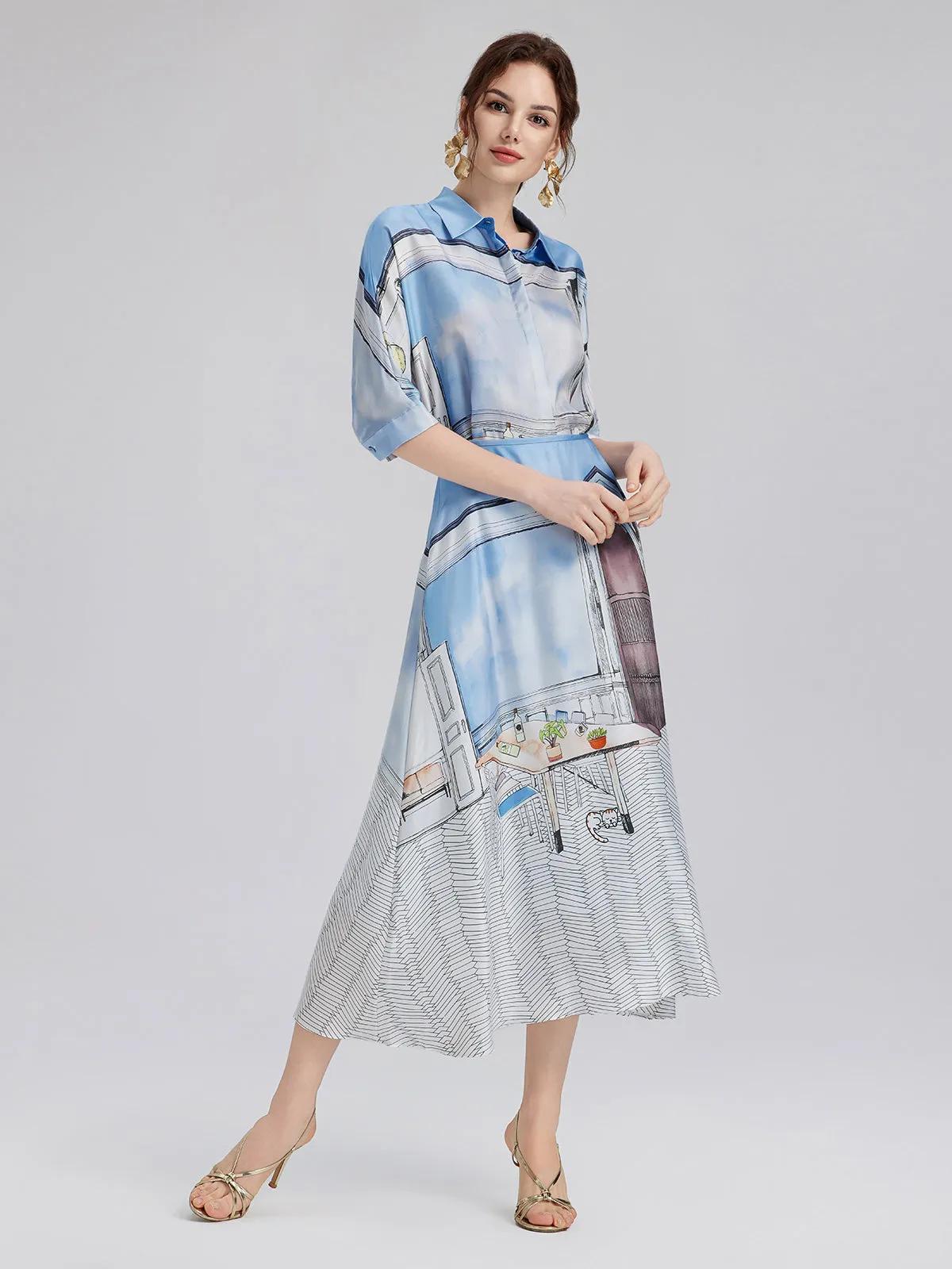 Final Sale | Silk Twill Printed Shirt (100% Silk) sold by Rich Radi Q's product image thumbnail 2
