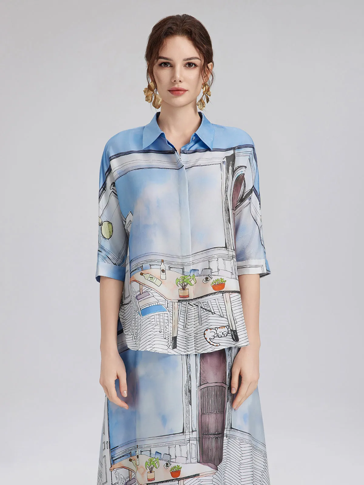 Final Sale | Silk Twill Printed Shirt (100% Silk) sold by Rich Radi Q's product image thumbnail 4