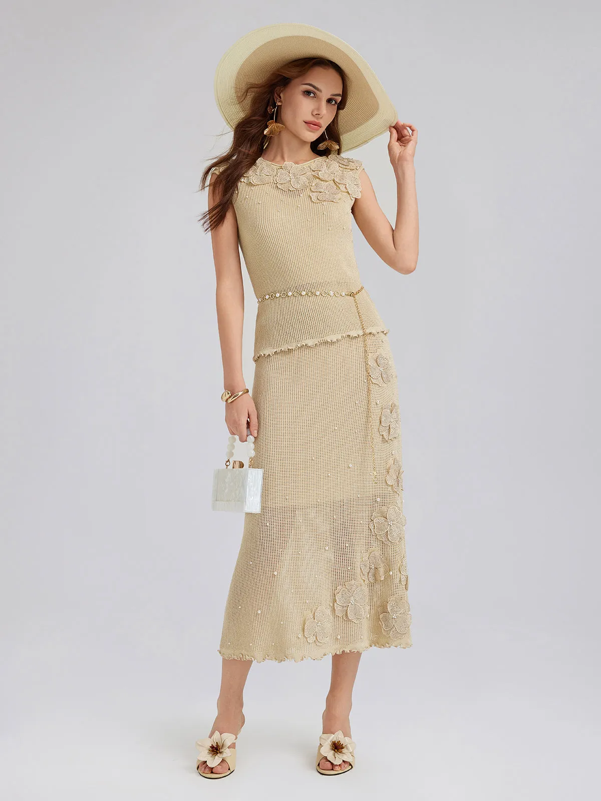 Final Sale | Hand-Lace Beaded Knit Top sold by Rich Radi Q's product image thumbnail 3
