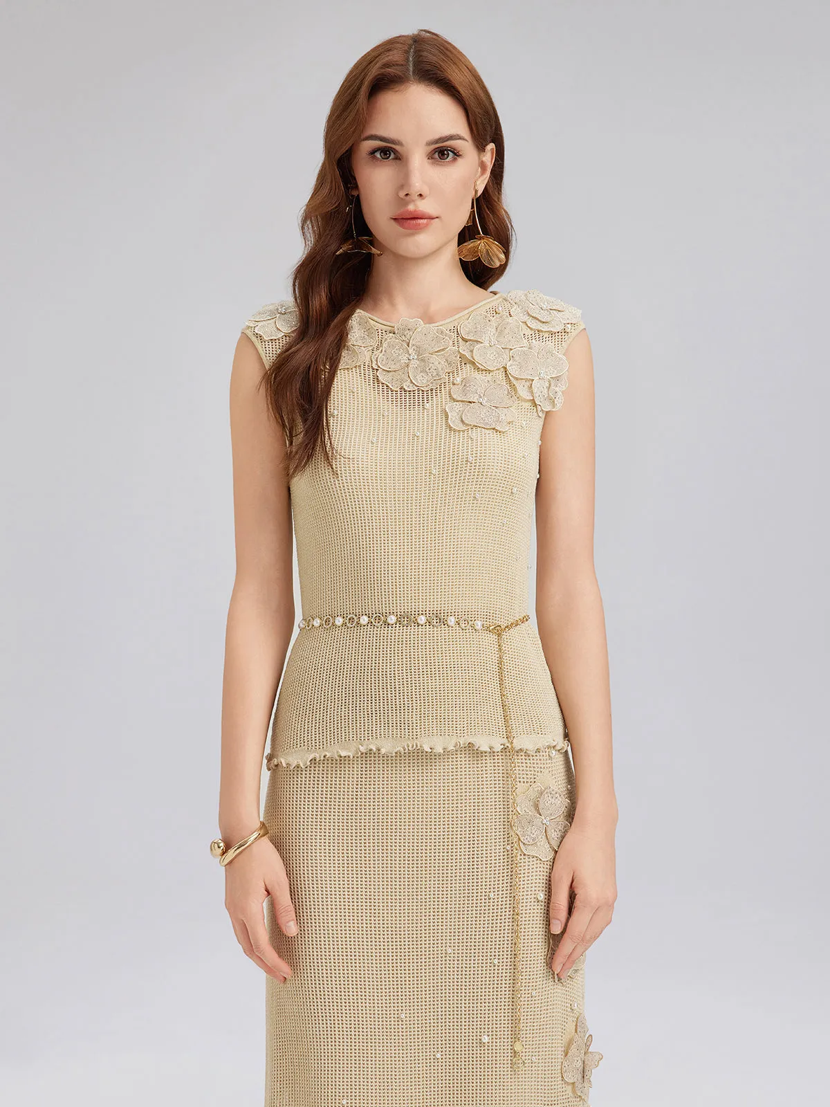 Final Sale | Hand-Lace Beaded Knit Top sold by Rich Radi Q's product image thumbnail 4