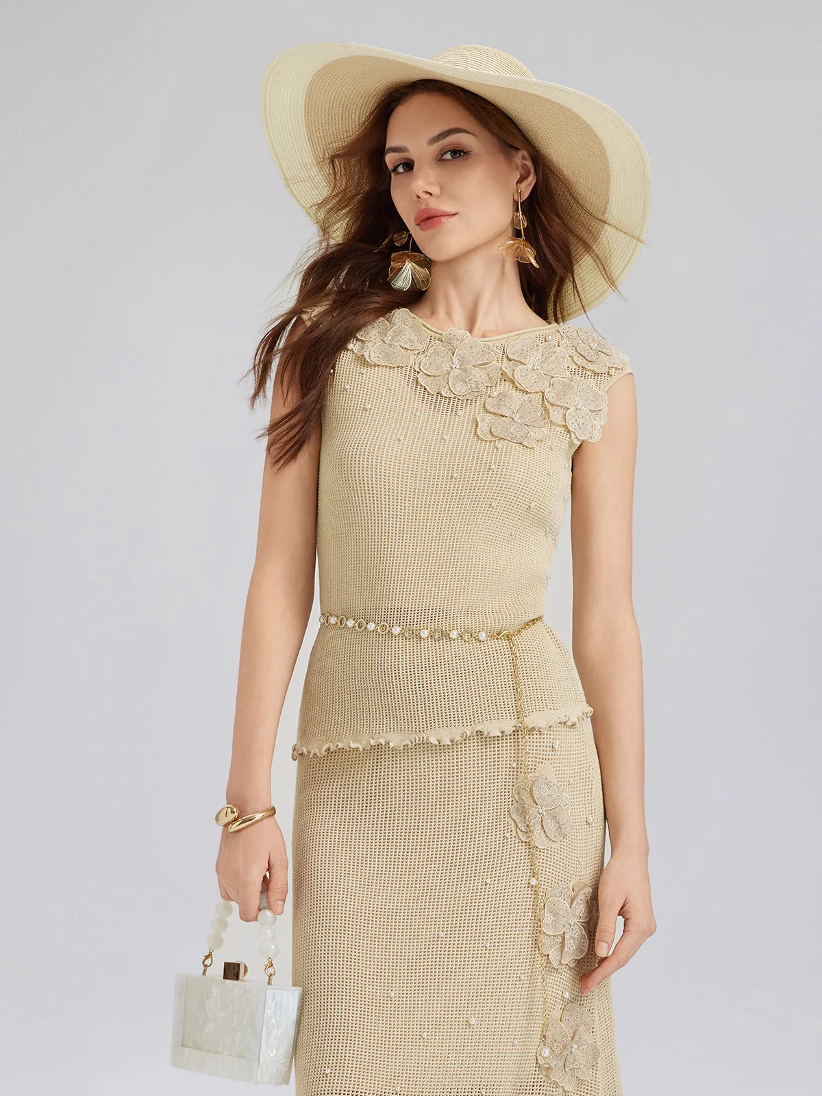Final Sale | Hand-Lace Beaded Knit Top sold by Rich Radi Q's product image thumbnail 5