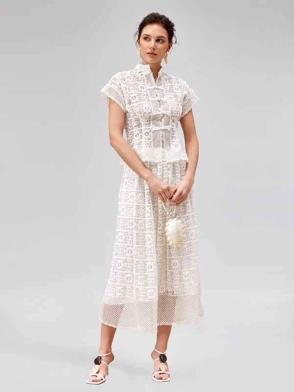 Final Sale | Craftsmanship Delicate Buttoned Lace Shirt made by Rich Radi Q's