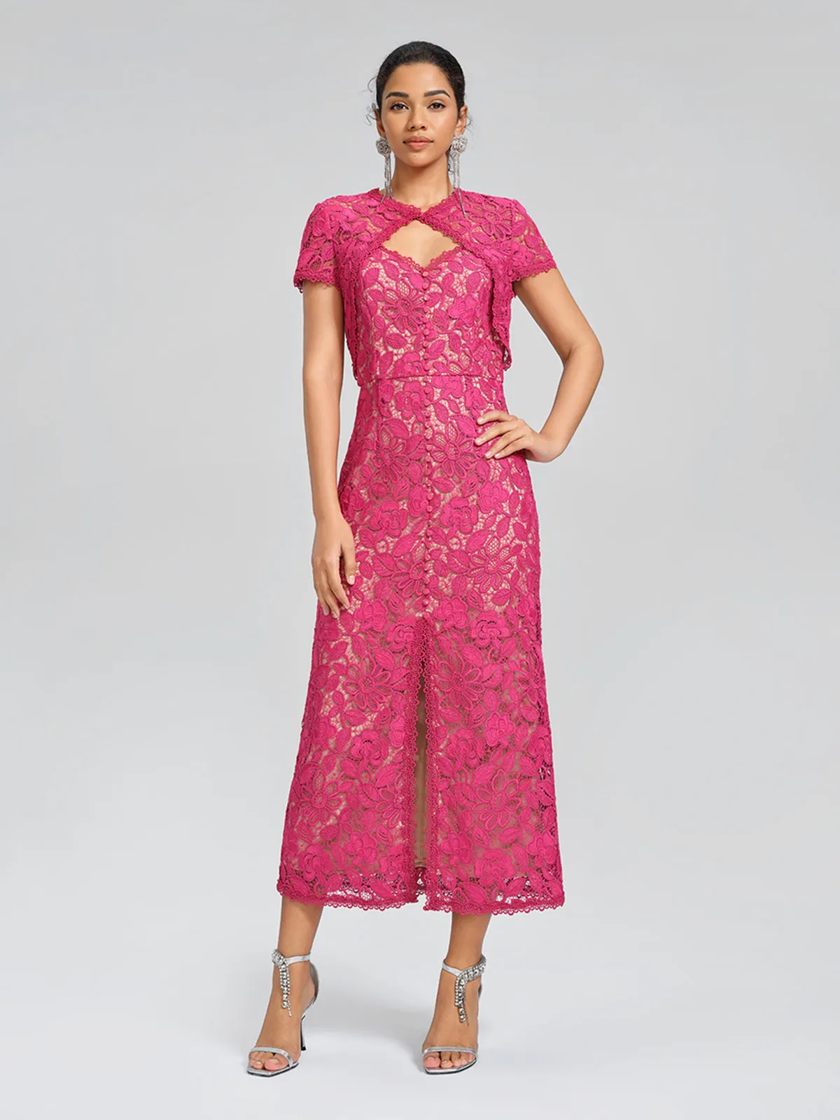 Lace Covered-Button Wedding Gown sold by Rich Radi Q's