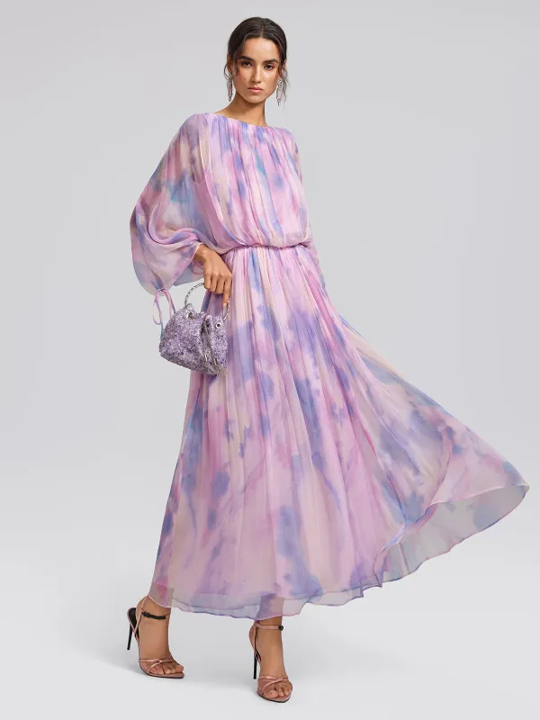 Silk Batwing Sleeve Waist-Defined Top & Skirt Set made by Rich Radi Q's