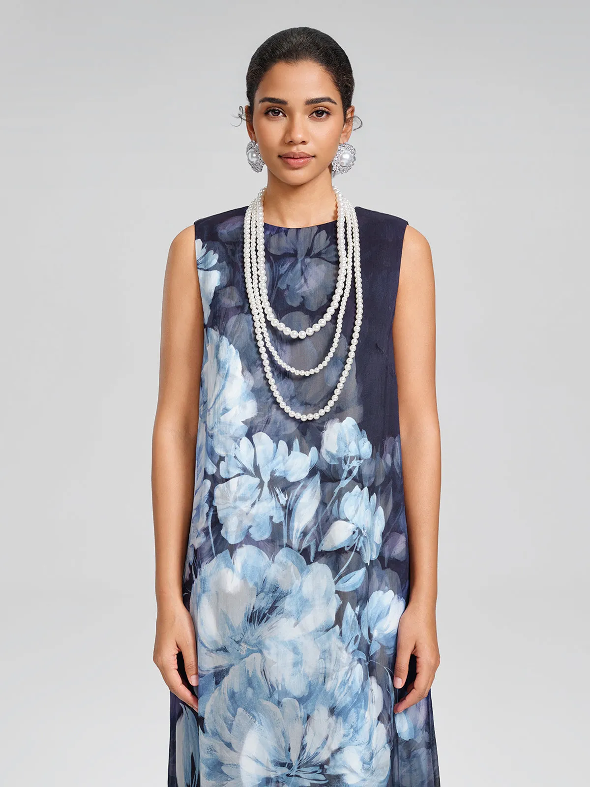 Double-Layer Artistic Print Sleeveless Dress sold by Rich Radi Q's product image thumbnail 5