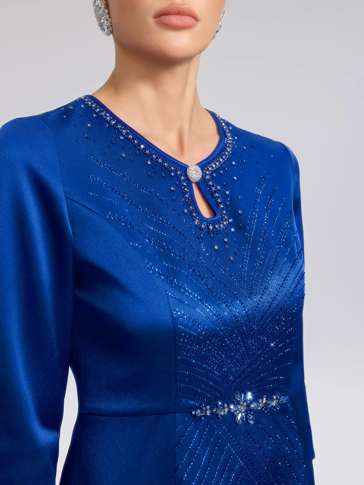 Crystal & Rhinestone Embellished Satin Dress sold by Rich Radi Q's product image thumbnail 3