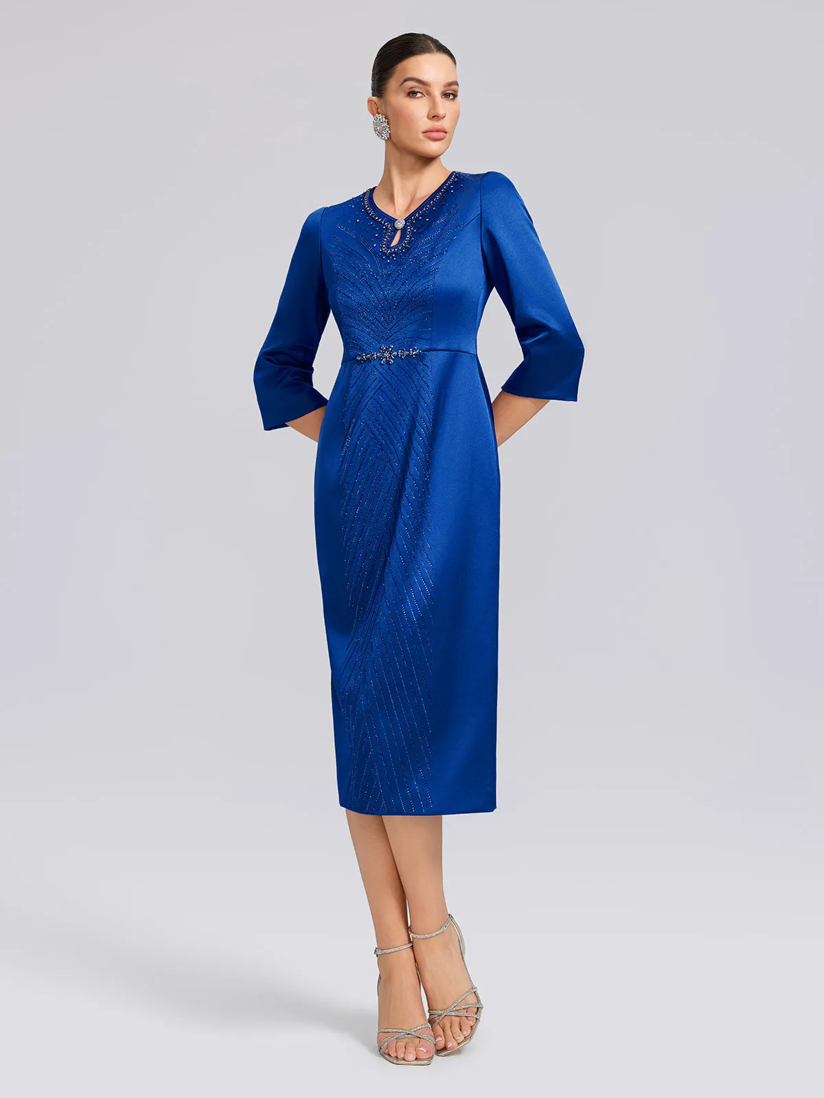Crystal & Rhinestone Embellished Satin Dress sold by Rich Radi Q's