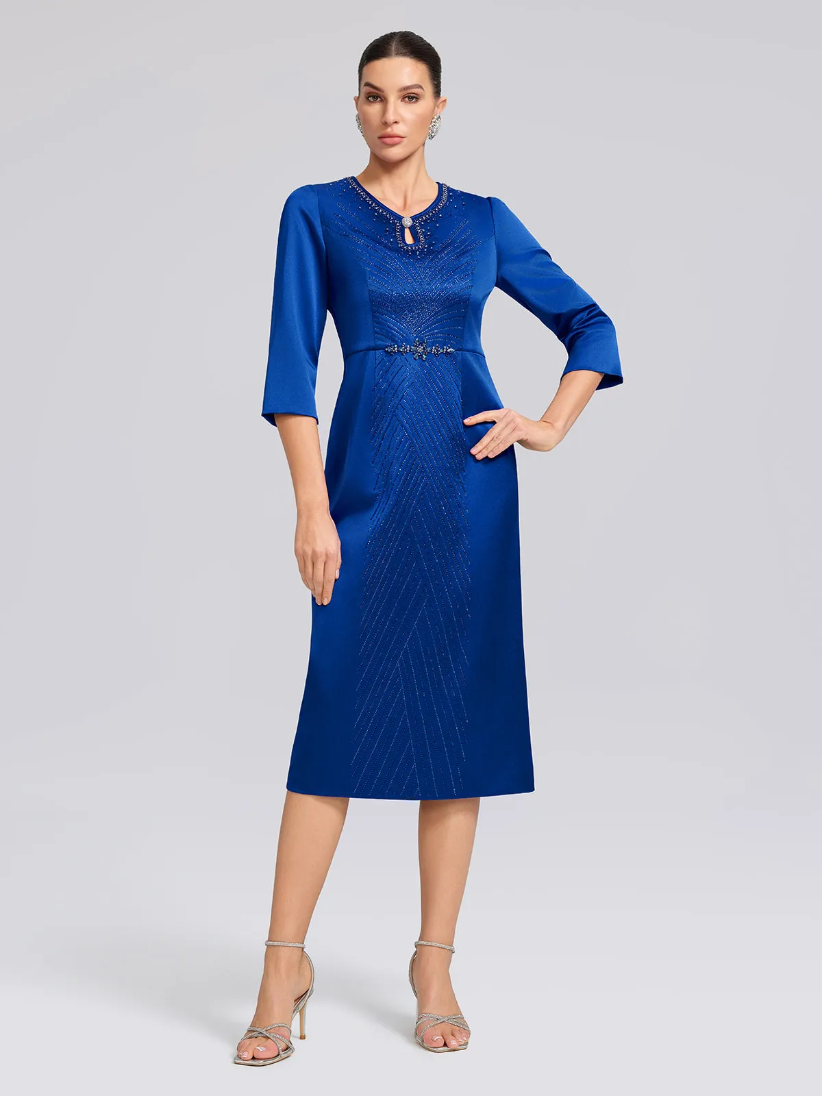 Crystal & Rhinestone Embellished Satin Dress sold by Rich Radi Q's product image thumbnail 2