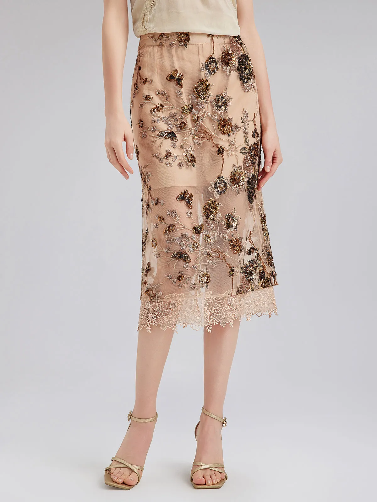 Final Sale | Luxurious Embroidered Sequin Skirt sold by Rich Radi Q's product image thumbnail 2